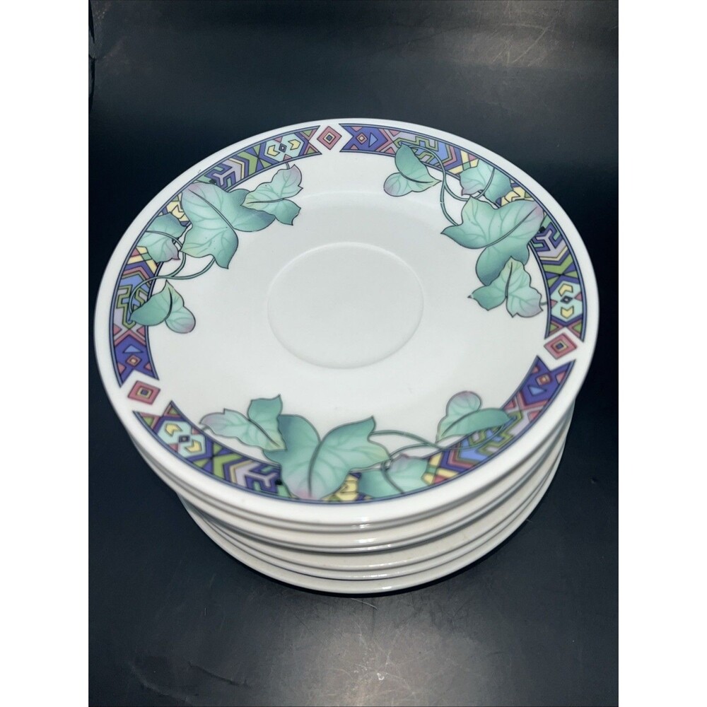 VTG highway 90s Pasadena Saucers For Coffee Cup Reissue 6" art deco plates